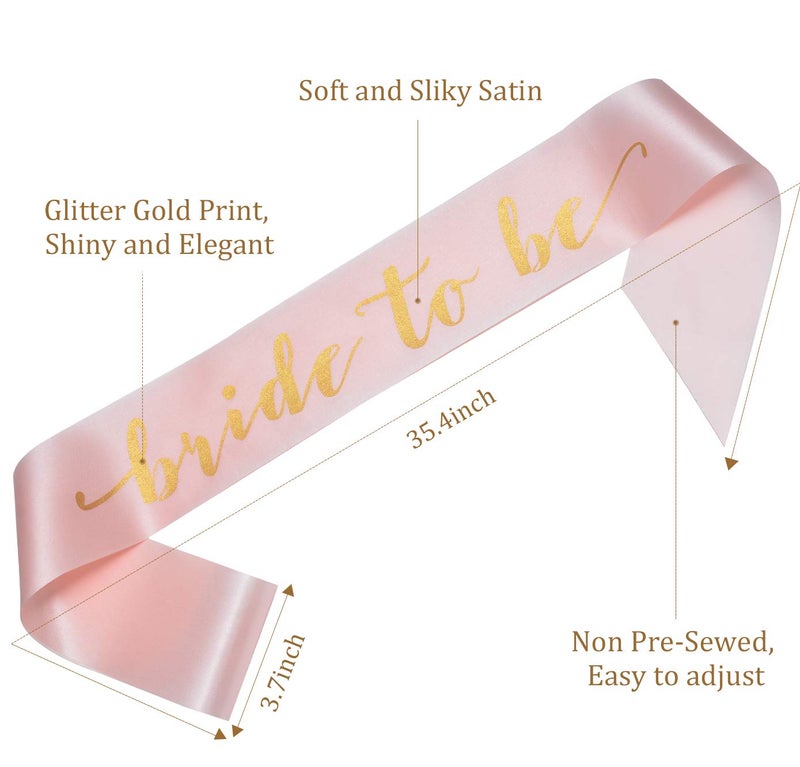 Coucoland Womenâ€™s Bride to Be Crown Tiara and Bride to Be Sash Crystal Rhinestone Tiara Headband for Wedding Bridal Shower(Rose Gold) - Image 3